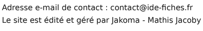 Coordonnées de l'éditeur du site