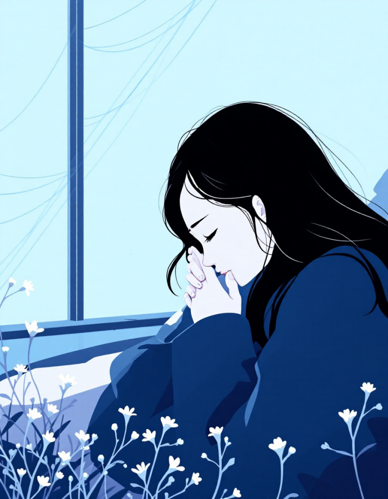 Patiente attristé près de la fenêtre