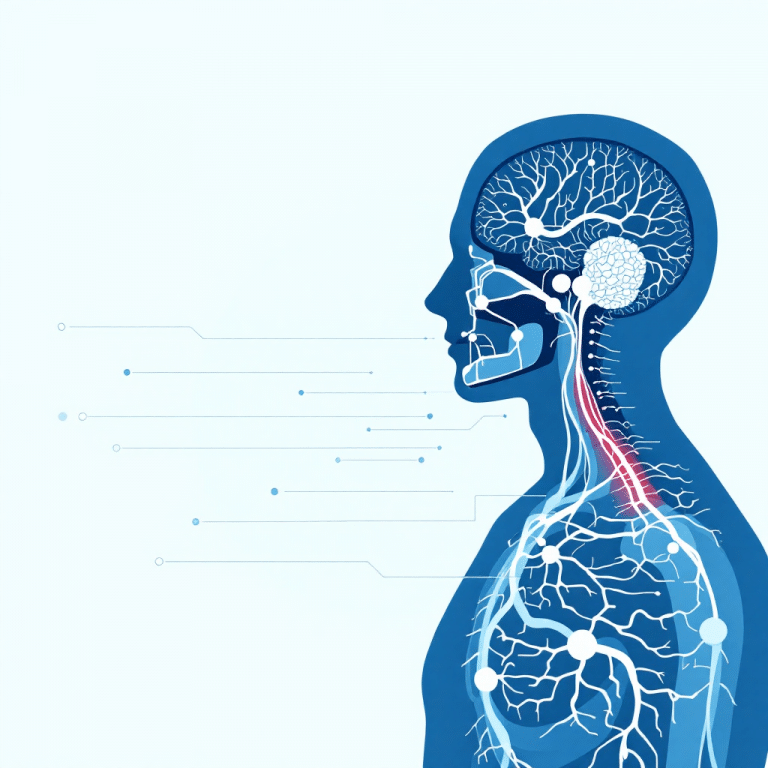 Schéma du corps humain avec le système des nerfs