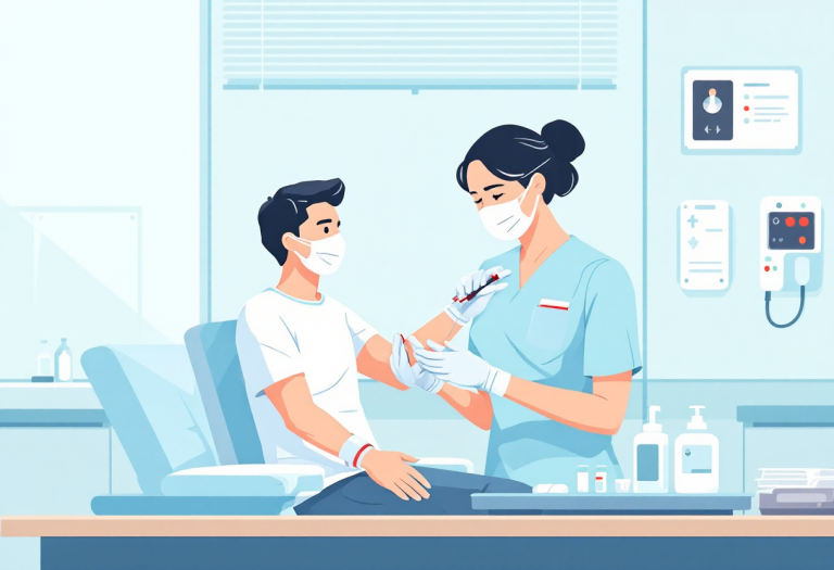 infirmière faisant un prélèvement sanguin