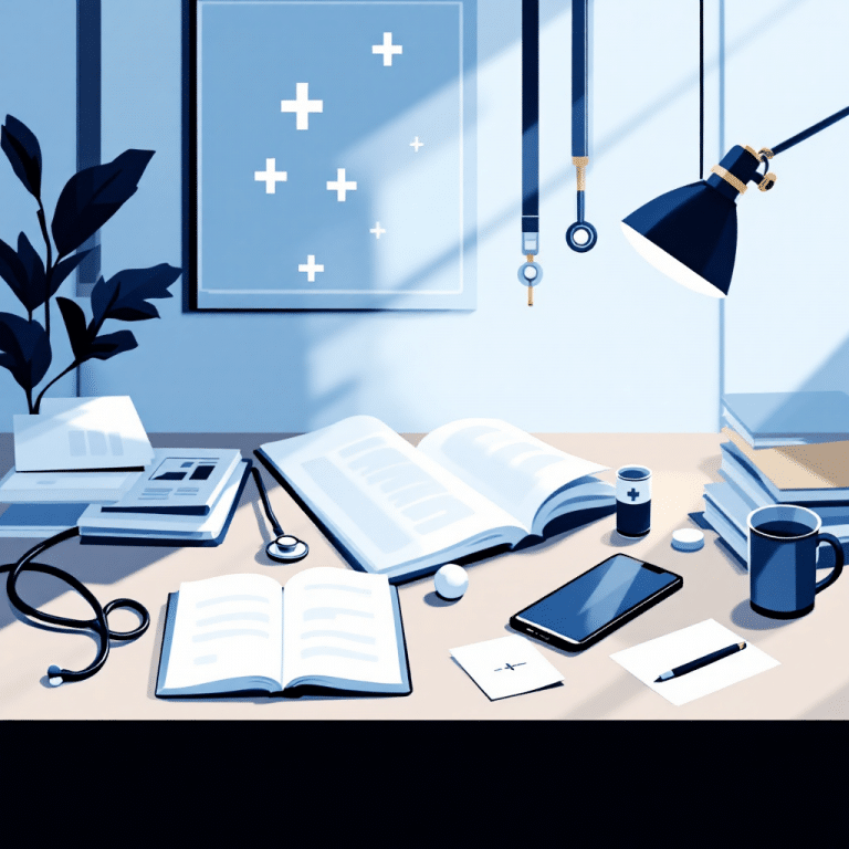 Carnet accompagné d'un téléphone, stéthoscope