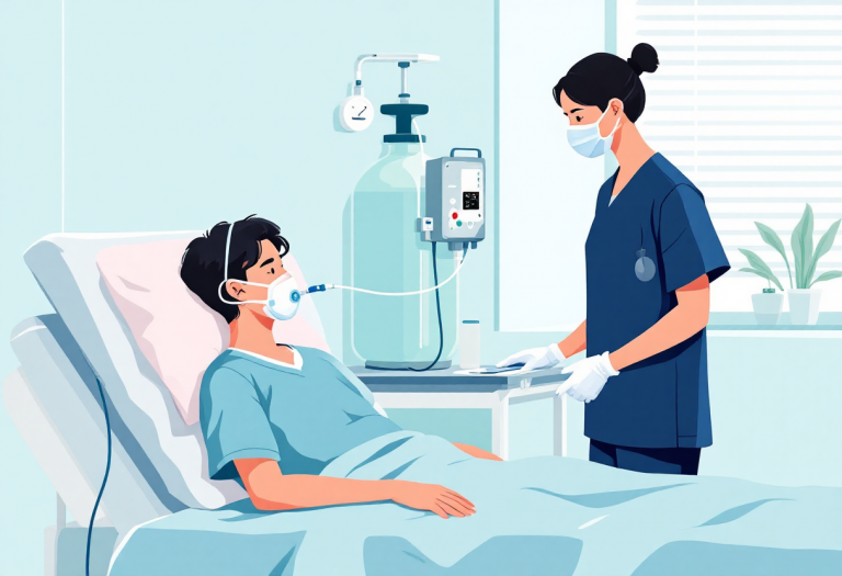 patient sous oxygénothérapie